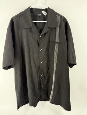 Steady Clothing The Six String Guitar Bowling Black Button Down Shirt 3XL